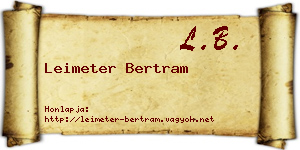 Leimeter Bertram névjegykártya